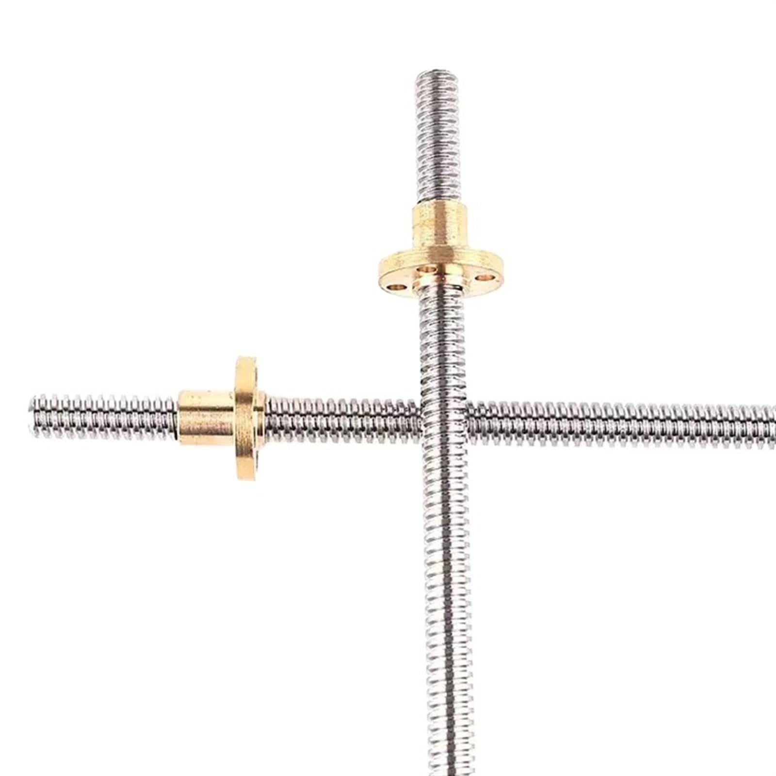 Metal Ball Screw nut 1pcs 304 Stainless Steel T10 Lead Screw Length 100 200 300 400 500 600mm Lead 2mm Trapezoidal Spindle Screw and Nut(400mm)