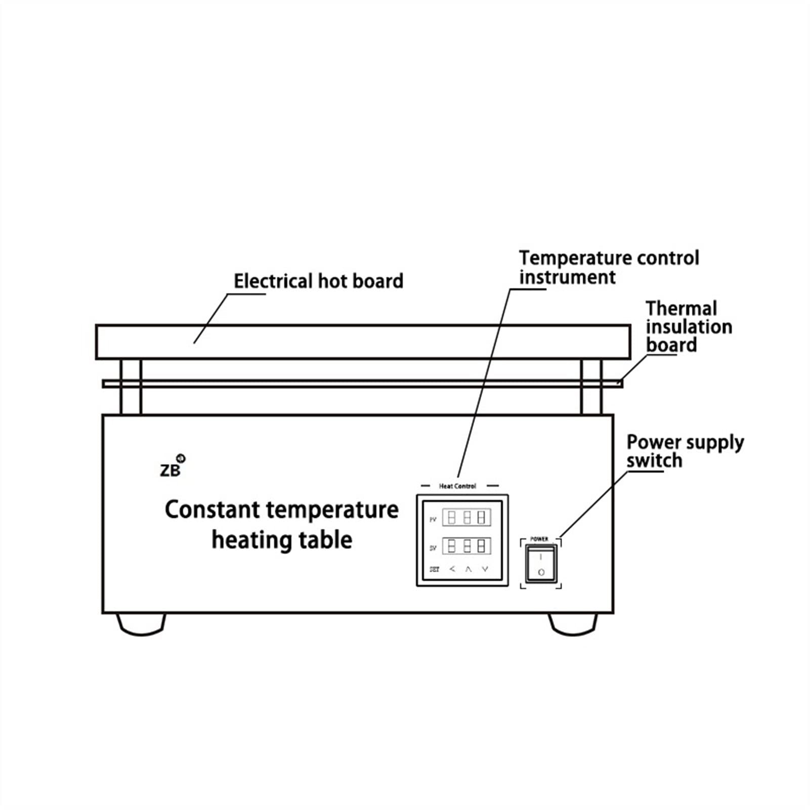Temperatura ajustable de DIRIGIÓ Plataforma soldadura la plataforma calefacción temperatura constante,Alta Precisión