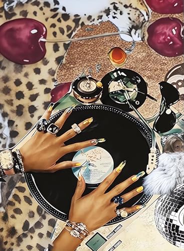 Diamond Art Kits for Adults Beginner, Trendy Leopard DIY Modern Diamond Painting Kits 5D Diamond Dots Gem Art Crafts with Tools, Disco Ball Round Full Drill Crafts for Home Wall Decor&Gift-12X16inch