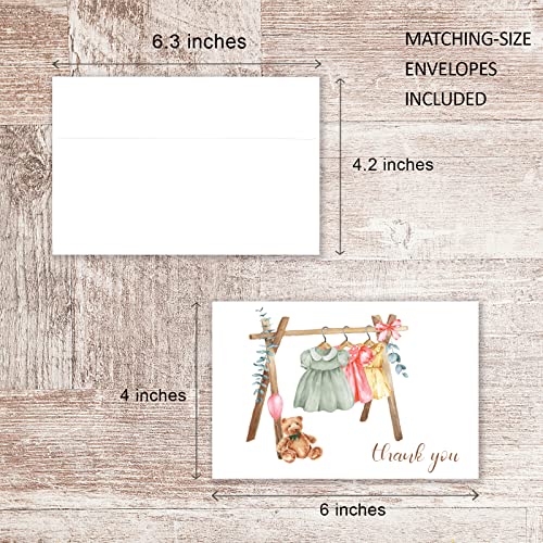 Nihuecne 30 Pack Boxed Baby Shower Thank You Cards Assortment With Self-Adhesive Envelopes, 4X6 Inch Animal And Rainbow Baby Girl Shower Thank You Greeting Cards #TOP1