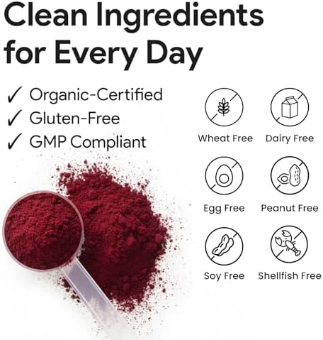 Nutridom Organic Red Beetroot Powder, Canadian-Made, 100% Natural, Sugar-Free, 454g, 90 Servings — view 5