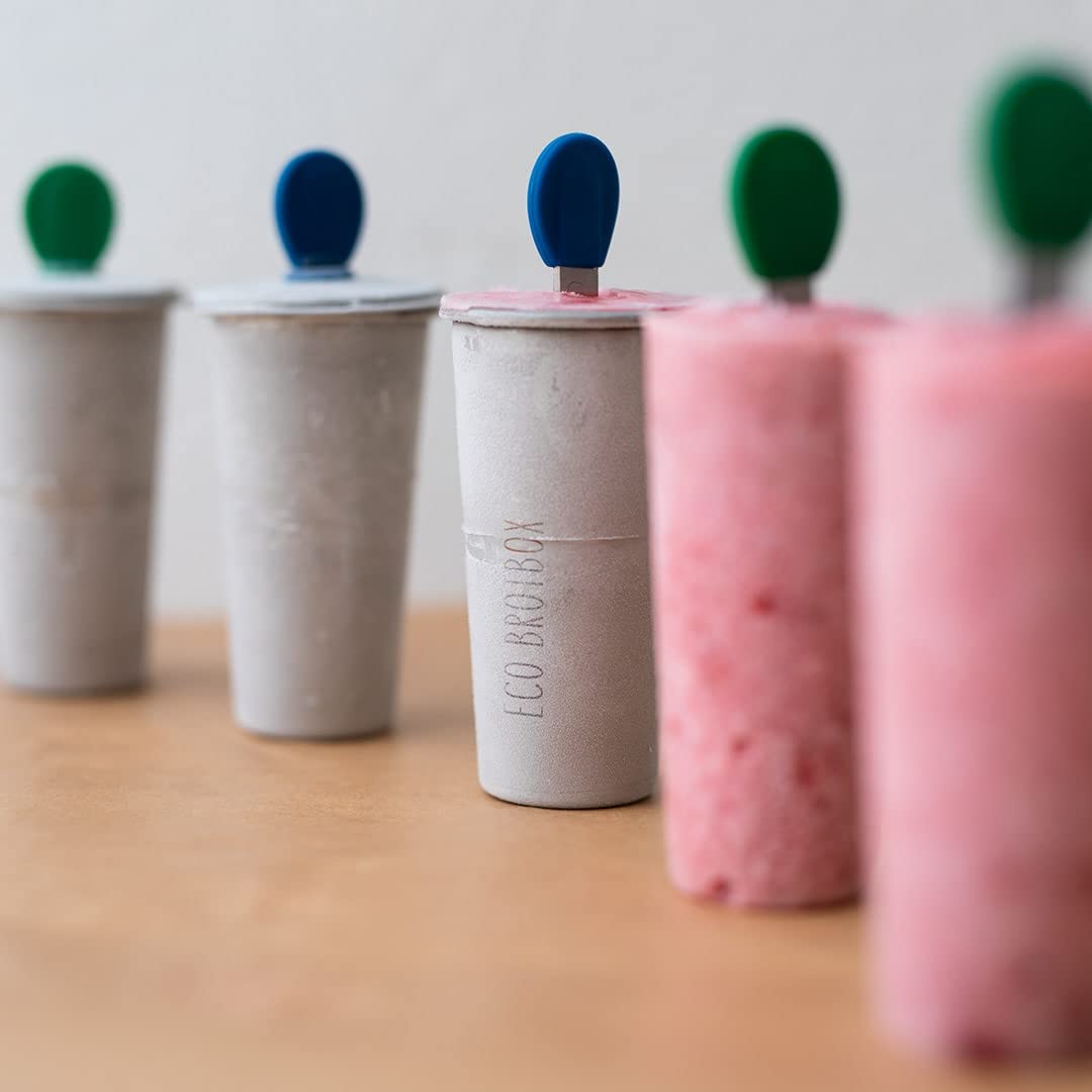 Eco Ice Pops - Eiswürfelform aus Edelstahl BPA frei und Spülmaschinenfest - Eiswürfelbehälter ohne Schadstoffe für klare Eiswürfel - 0,6L 6 Stück