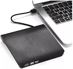Gravador CD/DVD Externo USB 3.0, Preto, Slim, Compatível com Windows XP/Vista/7/8/10 e MAC OS, Desktop e Notebook, 142x146x17mm