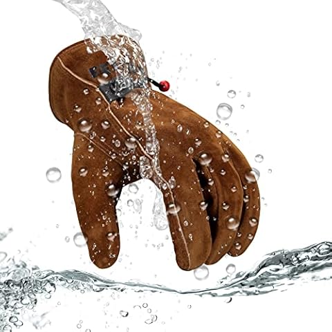 FEISHDEK Leather Work Gloves Gardening Thorn Proof Gloves Waterproof, Heavy Duty Safety Work Gloves for Mens, Truck Driving Cover