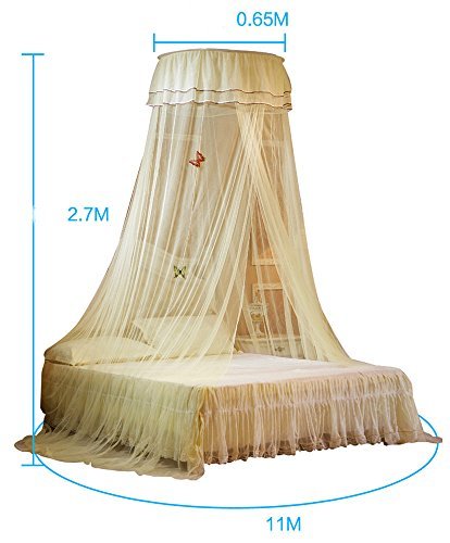RuiHome Hanging Mosquito Net Canopy with Decorative Butterfly fits Crib Twin Double Full Queen Bedroom Decor, Purple