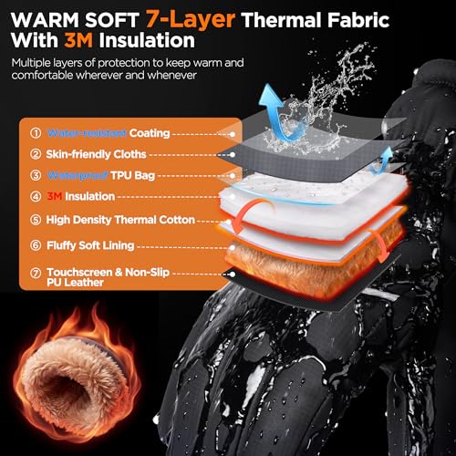 Image of rivmount Winter Gloves with Waterproof /Touchscreen /Warm, Thermal Snow Glove for Cold Weather Running, Ski, Cycling, Women Men