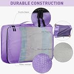 Toncoke 8 Ensemble cubes d'emballage pour les femmes de voyage hommes enfants, Mesh sac organisateur de valises pour bagages, 4 Tailles Extra Grand, Grand, Moyen, Petit, Voyage Camping Essentiels Accessoires, Violet