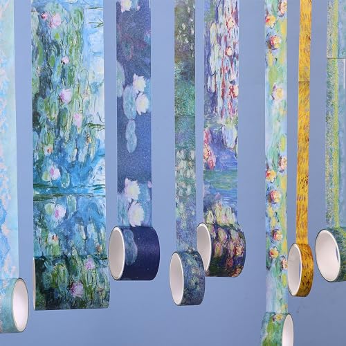 Image of PAGEMORE 32 Rolls Washi Tape Set, Colored Van Gogh Patterns Decorative Masking Tape, Vintage Artists Tapes for Journaling, Junk Journal, DIY Craft Projects, Scrapbooking Supplies Decor