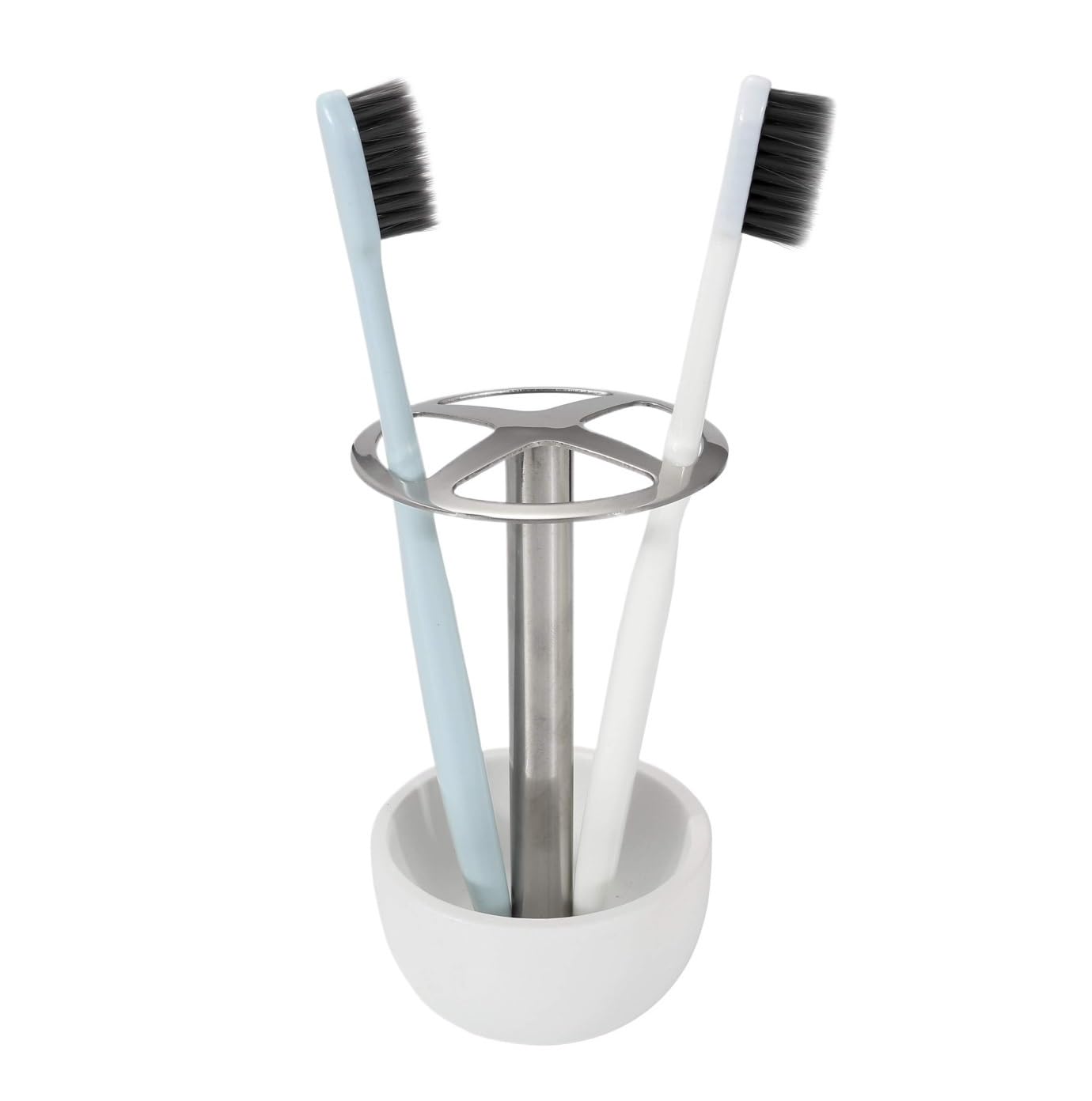 Organizer per Spazzolino da Denti Porta Spazzolino da Denti, Appoggio, in Acciaio Inox, for Organizer Bagno Accessori da Bagno(White)