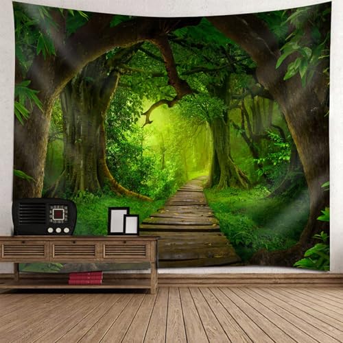 Tenture Murale Fantastique Forêt : Solution Mur Vide pour Salon et Chambre Enfant