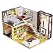 GJRFYJ Holz Miniatur-Puppen Kit mit Puppe & Musik, Mini House Holzhandwerk Kit- Holzpuzzle-Model Set DIY Kabine aus Holz Villa Geschenk