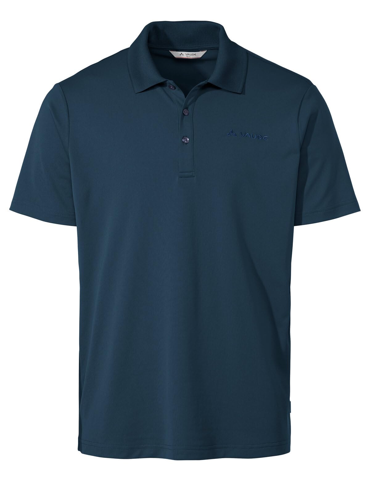 VAUDE Essential Poloshirt Herren – Leichtes Sommer-Poloshirt aus 100% recyceltem Polyester, schnelltrocknend & geruchshemmend, Kurzarm mit Polokragen - Dark sea, M