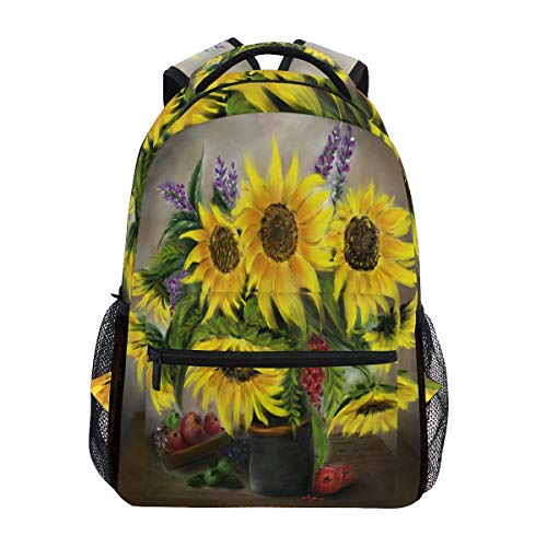 Preisvergleich Produktbild HuangYongHongPODFPO Sonnenblumen Lavendel Rucksäcke Obst Blumen Laptop-Büchertasche Lässig Extra strapazierfähiger Rucksack Leichter Reisesport-Tagesrucksack für Männer Frauen