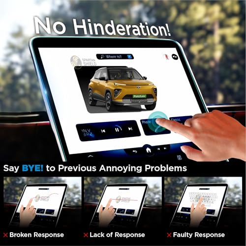 Image of Spartan Shield [2 PACK] SCREEN GUARD For TATA PUNCH EV 2026 Facelift || EMPOWERED | EMPOWERED+S || 10.25-INCH [Round Corners] INFOTAINMENT Touchscreen + Digital Steering Protector | Anti Scratch | Water Resistant | HD Clear | High Touch Sensitivity | Punch.EV Electric Car Music Stereo Accessories 2026+ [Not Tempered Glass] *** Doesn't Fit Smart+ / Adventure Variants ***