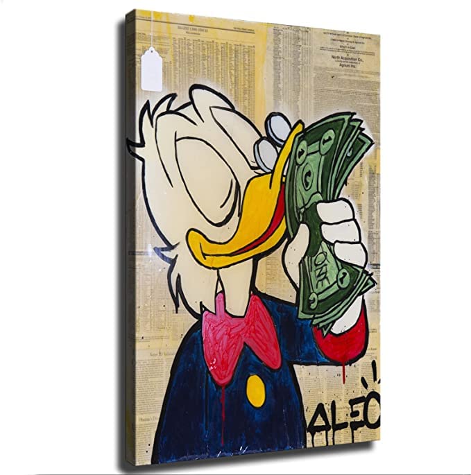 Alec-Monopolys Smell Money Canvas Art Poster and Wall Art Picture Print Modern Family Bedroom Decor Posters (framed,08x12 inch)