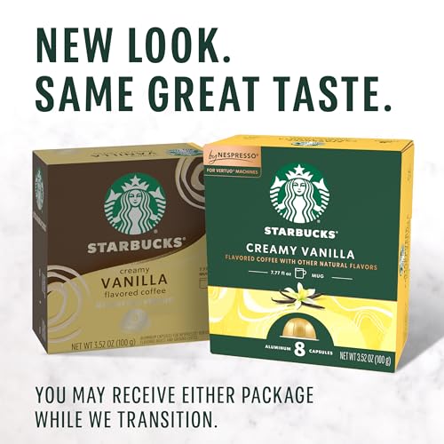 Image of Starbucks by Nespresso Vertuo, Vanilla Flavored Coffee, 32-count | Light Roast Coffee Pods, Brews 7.8 oz.