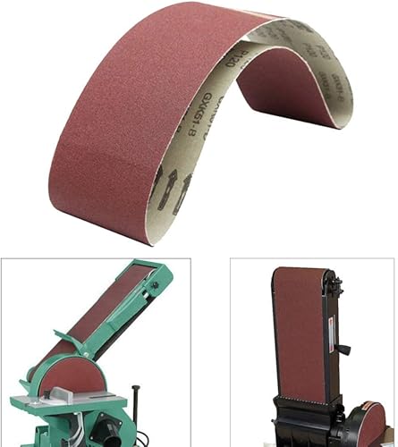 Miniatura 5 de Correas de lijado de 3 pulgadas x 21 pulgadas, granos 3204006008001000, herramienta de lijadora de banda para carpintería, pulido de metal, paquete