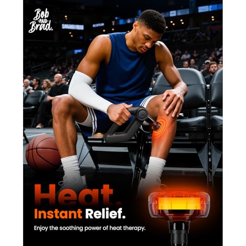 Image of BOB AND BRAD D5 Pro Plus Handheld Massage Gun with Heat, FSA-HSA Eligible Deep Tissue Percussion Massage Gun, Powerful Muscle Massager for Athletes Fitness Workout & Daily Recovery, Birthday Gift