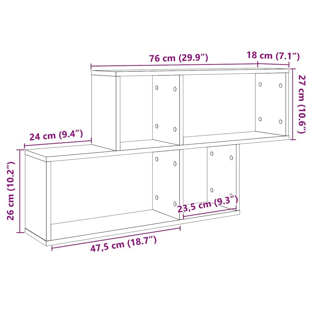 Scaffale da parete in rovere Artisan, 100 x 18 x 53 cm, mensola sospesa in legno per soggiorno e ufficio, mensola da parete con molto spazio per libri e DVD, portata 40 kg