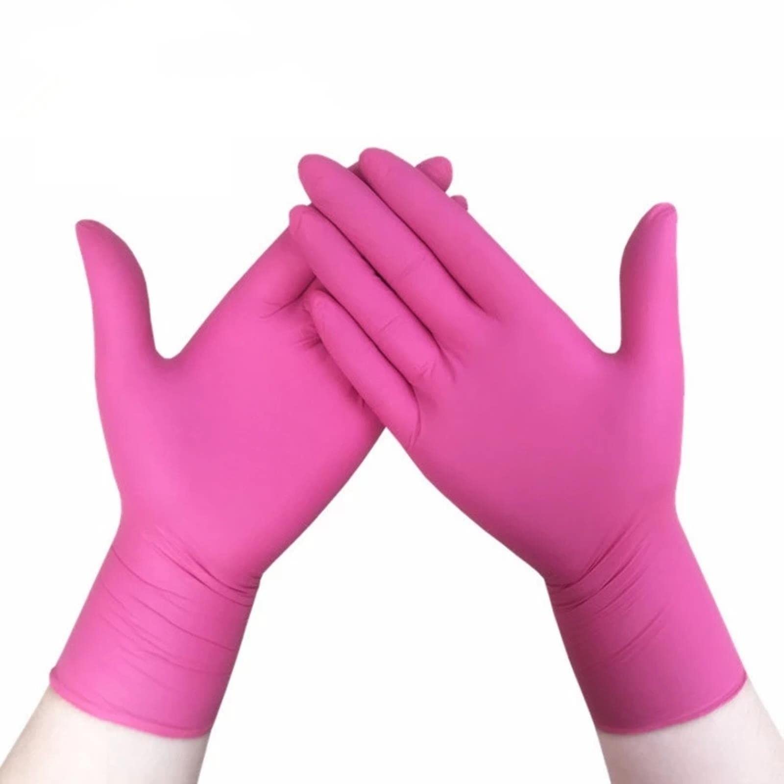 NIAN 100 PCS Cibo Guanti Rosa Guanti di Gomma Nitrile Monouso Alta Cucina Universale Pulizia della Casa Giardinaggio Guanti Neri Viola