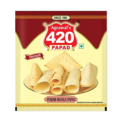 Agrawals 420 Punjabi Masala Papad (Pack of 2) (400Gm) (B08X2S28JW) Amazon Price History, Amazon Price Tracker
