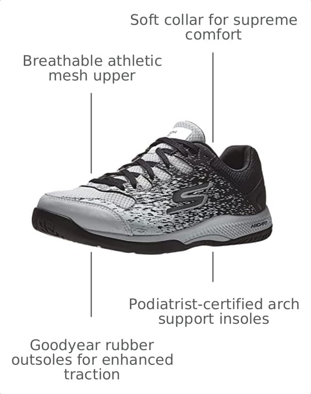 Image of Skechers Men's Viper Court - Athletic Indoor Outdoor Pickleball Shoes with Arch Fit Support