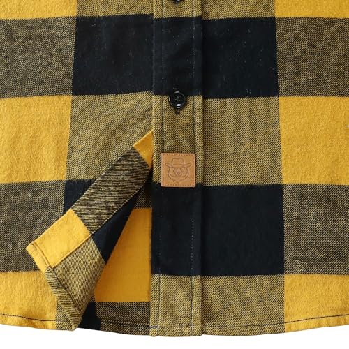 Dubinik® 6 oz Flannel Shirt for Men Plaid Mens Button Down Long Sleeve Shirts Cotton Casual