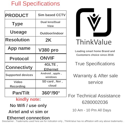 6Mp FHD+ 4G SIM Based cctv camera 360 PTZ Outdoor Indoor dual lens dual view Security Camera, Water Proof, 2 Way Talk, Cloud Storage, Ai Motion Detect,SD Card , cctv for home, Color Night Vision 2 51 qfBWCHdL