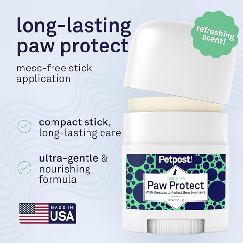 Petpost | Pfotenschutz für Hunde mit Bio-Sonnenblumenöl und Bienenwachsbalsam, schützt empfindliche Hundepfoten auf heißen und kalten Oberflächen – Wachsschicht verhindert Verbrennungen durch Hitze