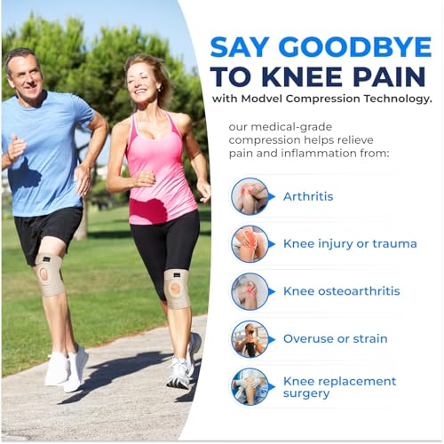 Image of Modvel ELITE Knee Brace for Men & Women - Patella Gel Pads & Side Stabilizers for ACL, Meniscus Tear, Arthritis & Injury Recovery - Maximum Support for Running, Sports & Joint Pain Relief