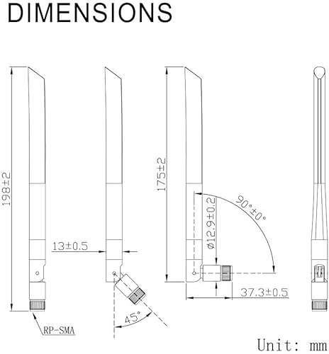 Miniatura 6 de Bingfu 4G LTE 7dBi SMA - Antena macho compatible con 4G LTE Wireless CPE Router Hotspot Celular Gateway Trail Camera Game Camera Cámara de seguridad