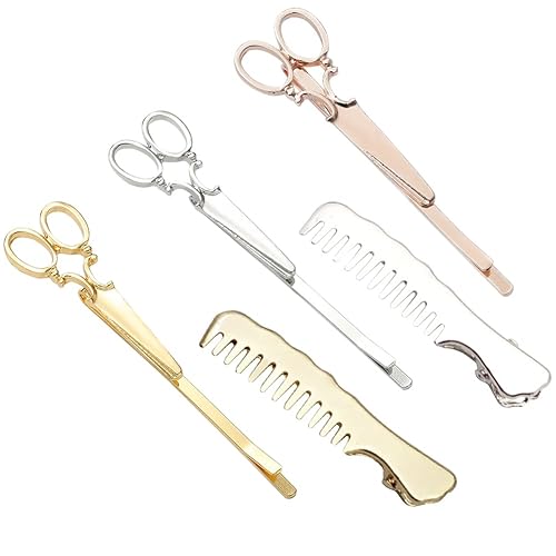 Miniatura 1 de 5 tijeras y peine en forma de horquilla con personalidad de moda, tijeras pequeñas Bobby Pin para el cabello, lindos pasadores de garra, clip