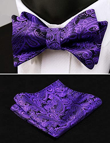 Image of Alizeal Mens Paisley Adjustable Bow Tie Set | Pre-tied Cummerbund Pocket Square Perfect for Weddings Business Formal Events