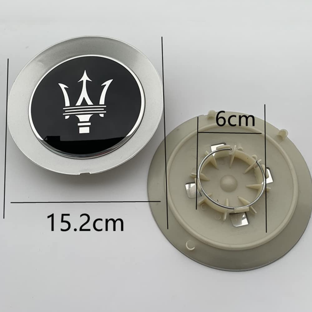 VIQUTRG Set Di 4 Coprimozzi Per Auto - Diametro 60mm, Per Maserati, Antiruggine E Antipolvere - Foto 2