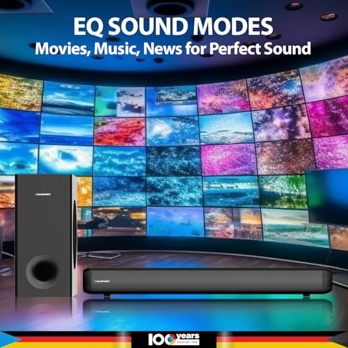 Image of Blaupunkt SBW Chicago 20 2.1 CH Soundbar with Wired Subwoofeer I 120W RMS I HDMI-ARC I Bluetooth I AUX I USB I Remote Control with Equalizer