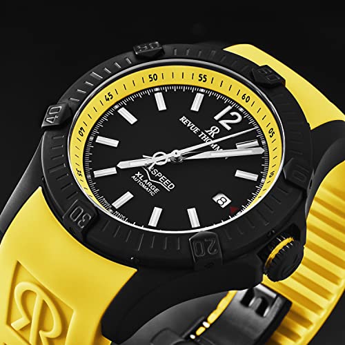 Men's 'Air Speed' Black Dial Yellow Rubber Strap Automatic Watch 16070.46782