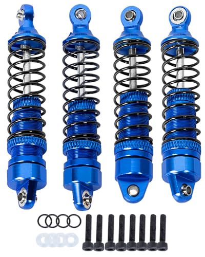 hopsupRC Full Aluminum Big Bore RC Shocks Absorber Damper Upgrades Part for 1/18 Granite Grom Mega 380 Brushed 4x4 Monster Truck RTR,Front Rear Assembled Full Metal Shocks,4PCS Navy Blue