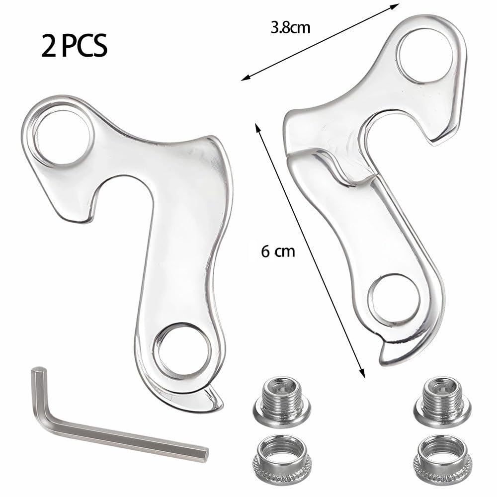 2 Pezzi Gancio per Cambio Forcellino Cambio di Alluminio con Vite Forcellino Deragliatore Posteriore per MTB Mountain Road Bike
