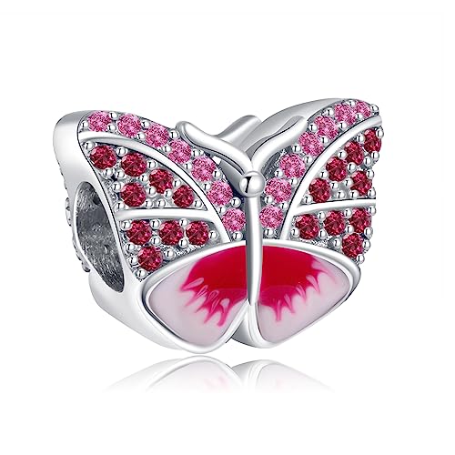 Symretie Bead Charm Ciondolo Argento Sterling 925 con Cubic Zirconia Pendenti per Pandora Braccialetti, Compatibile con Braccialetti e Collane europei