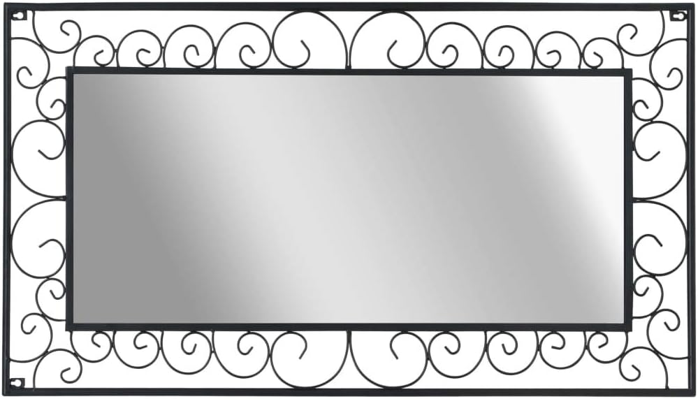 vidaXL Espejo de Pared 60x110 cm Negro Rectangular Decoración ...