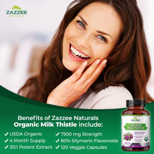Zazzee 702511105082 Usda Organic Milk Thistle 30:1 Extract thumb #3
