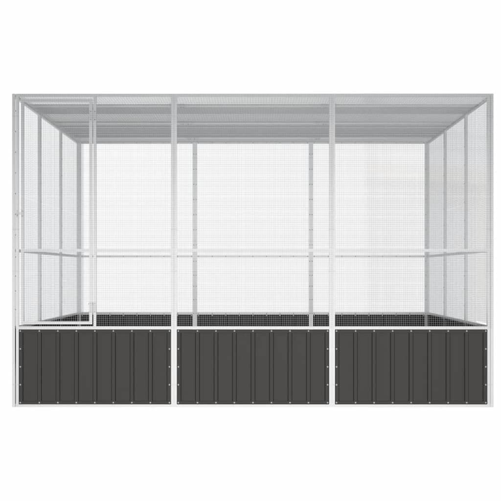 vidaXL Jaula de Pájaros Aves Pajareras Casita Acero Galvanizado Antracita