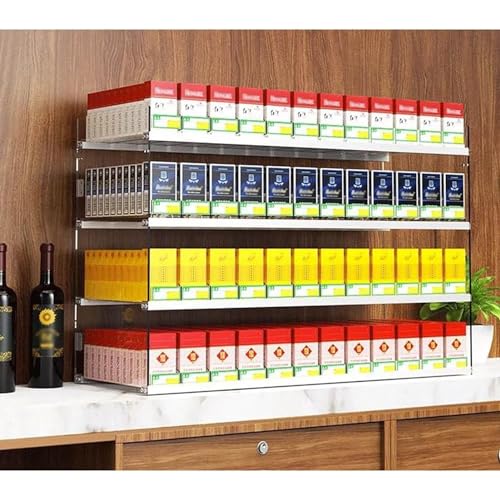 Expositor de Cigarrillos para Venta al por Menor estantes de exhibición Vitrina para Mercado Tienda acrílico Rectangular con empujador automático Estante de Pared Varios tamaños 31 5X28 4X54c