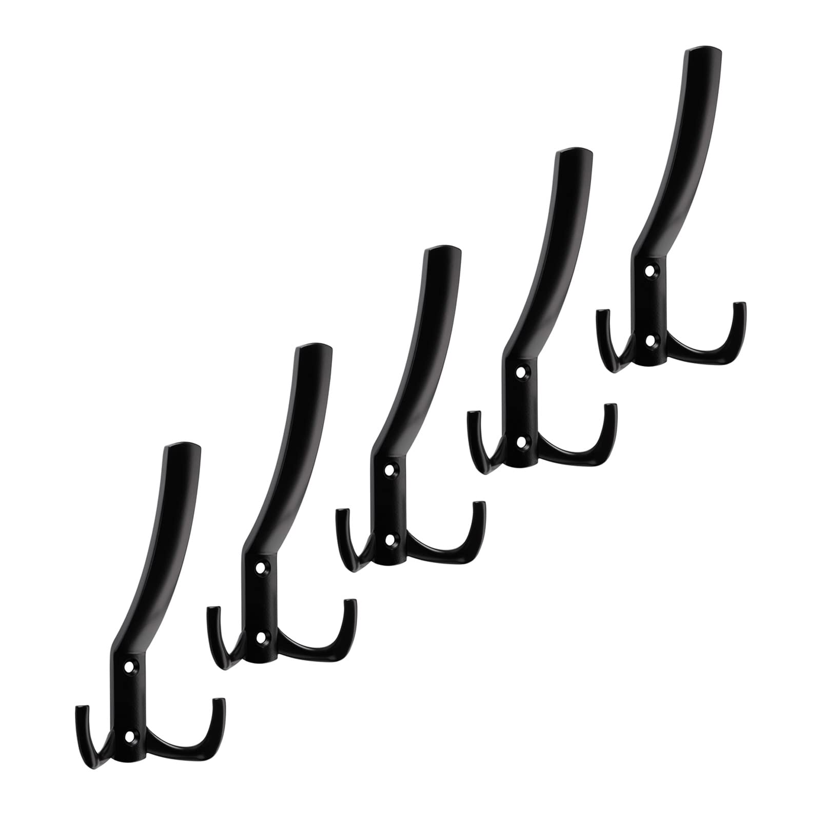 SOTECHJULIE Coat Hooks Large 143 x 76 x 67 mm Black Pack of 5