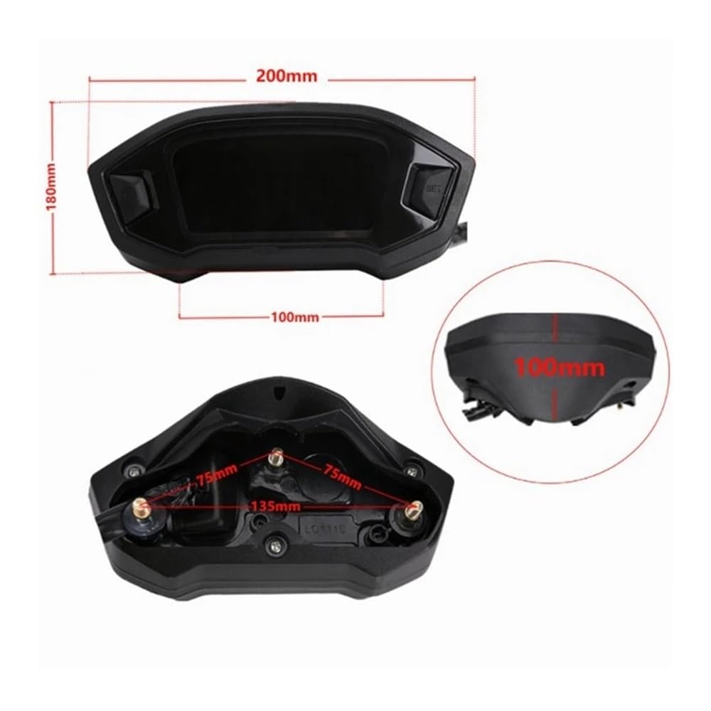 Contagiri contachilometri Accessori Moto Contachilometri LED Tachimetro Regolabile Retroilluminazione Opzionale Contachilometri Digitale Universale Per 1,2,4 Cylindre