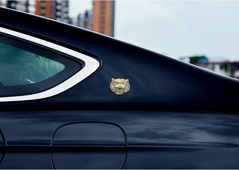 Image of JVCV 3D Metal Tiger Sticker Chrome Logo Decal Emblem Badge for All Cars Bikes Laptops Headphones Helmets Home Office Accessory (Tiger, Bronze)