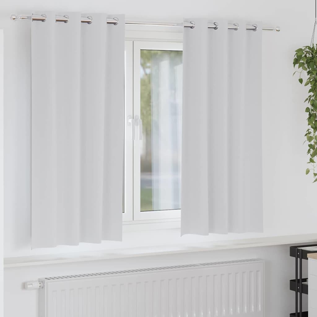 Rideau occultant gris clair 175x140 cm lot de 2 en polyester opaque pour salon