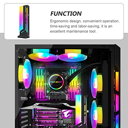 Mobestech Holder Fixation Supporting Rgb Support Gpu Accessory Led Black Card Part Computer Brace Argb Light Frame Bracket Graphic Magnetic V - Image 4