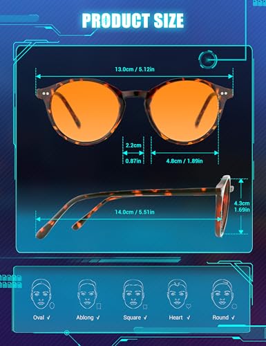 Image of TIJN Blue Light Blocking Glasses Men Women Vintage Thick Round Rim Frame Eyeglasses