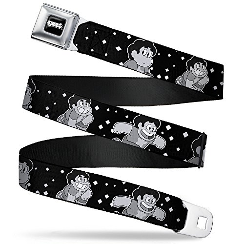 Buckle-Down Seatbelt Belt - Steven Universe 3-Poses/Diamonds Black/White/Grays - 1.0 Buckle-Down Seatbelt Belt - Steven Universe 3-Poses/Diamonds Black/White/Grays - 1.0